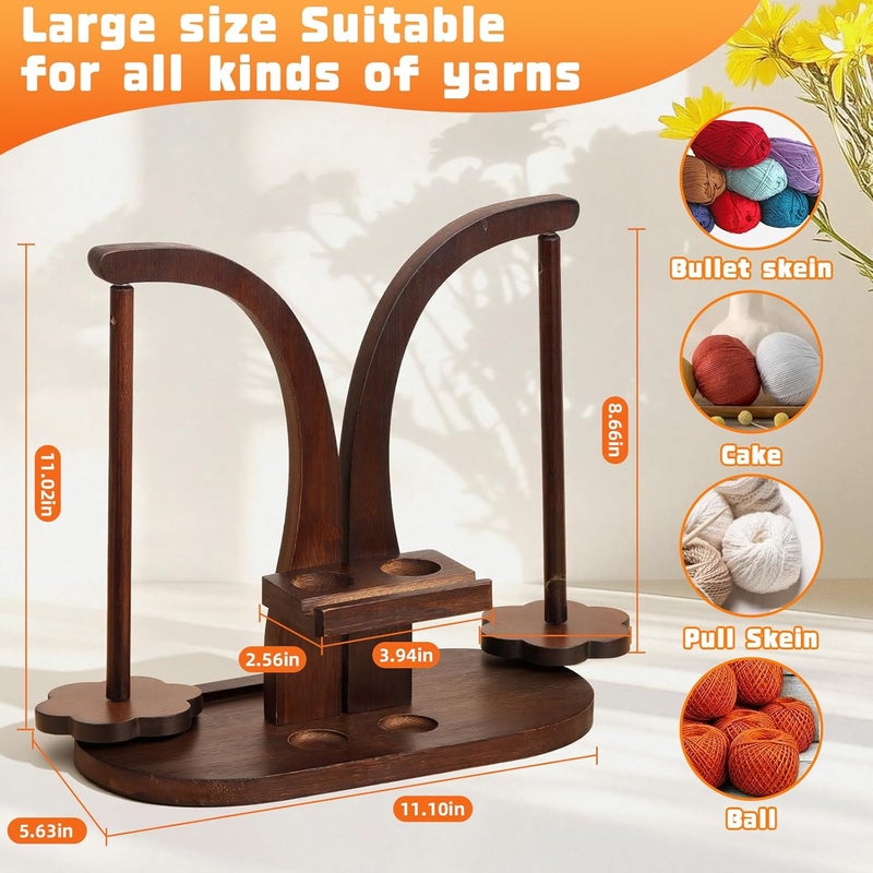 QABCYTA Yarn Holder for Crocheting， Magnetic Yarn Holder, Wood Rotary Yarn Spool Holder,Portable Wrist Yarn Holder, Holder Gifts for Crochet Lovers - Image 2